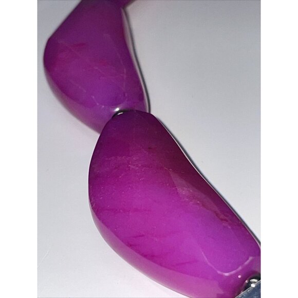 RLM STUDIO 925 SILVER WITH JADEITE PURPLE STONES Dyed? CHOKER STATEMENT NECKLACE - Picture 8 of 16